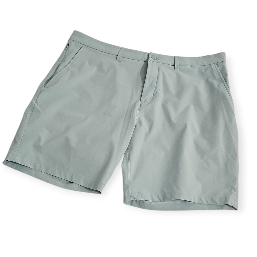 Birddogs Seafoam Green Golf Shorts 38 x 7 100% Polyester‎ *FLAW*